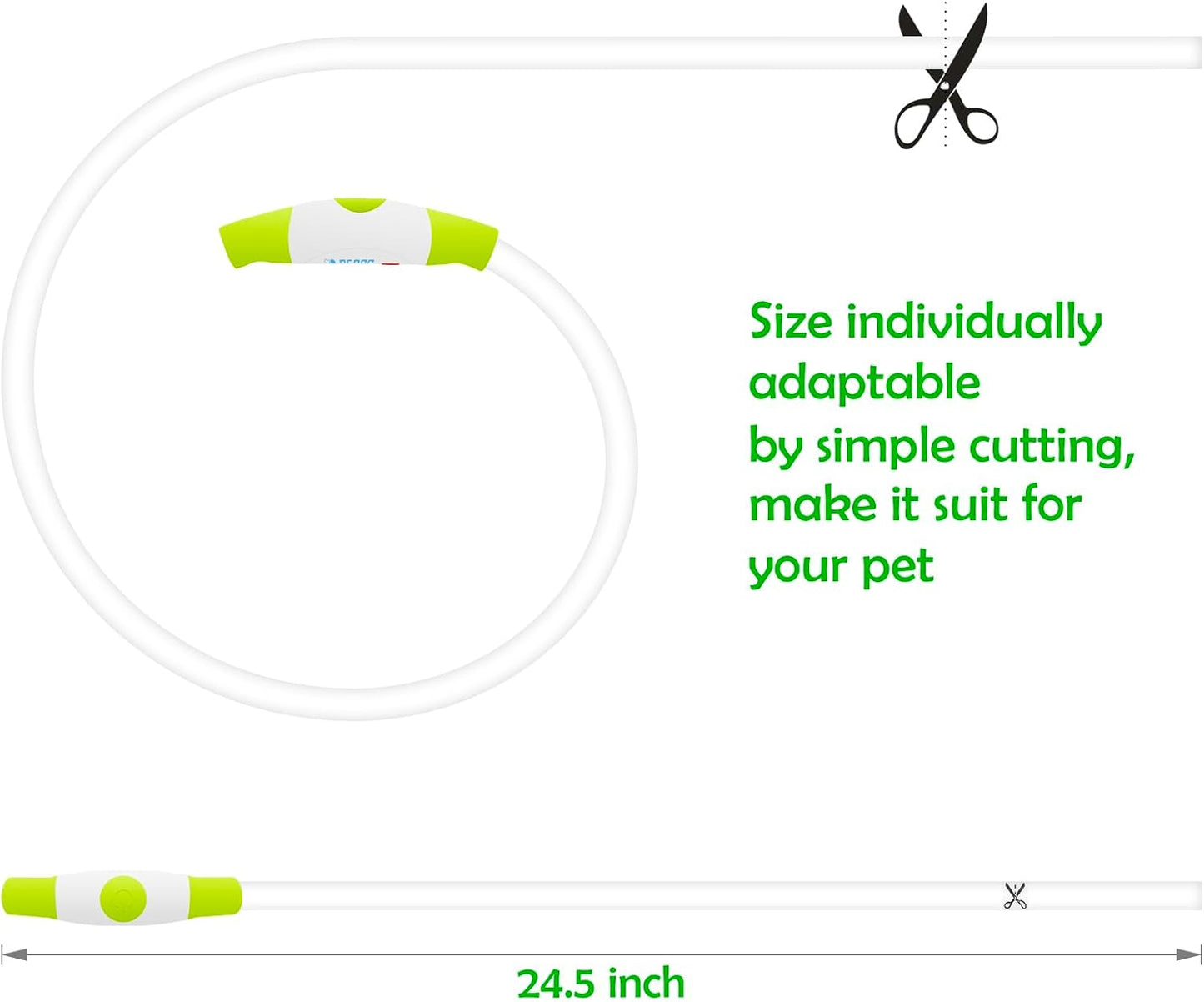 Led Dog Collar,  USB Rechargeable Flash Dog Necklace Light, Pet Safety Collar Makes Your Beloved Dogs Be Seen at Night for Small Medium Large Dogs